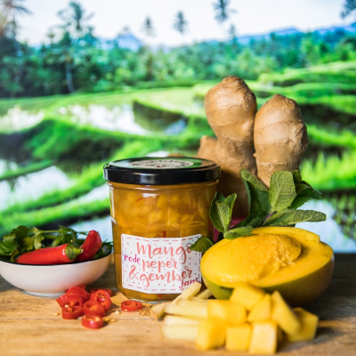 Mango-Rode Peper-Gember Jam